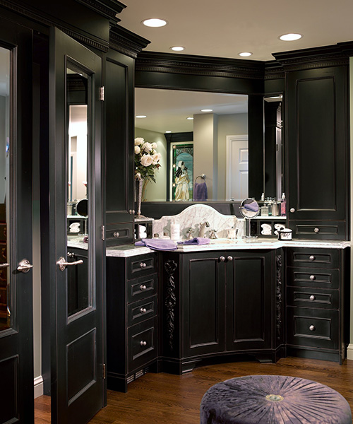 Custom cabinetry for modern bathroom by William Ohs in Denver