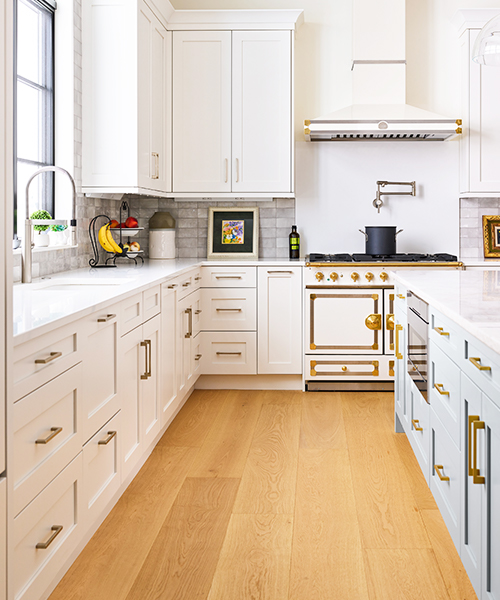 image of kitchen with white cabinets