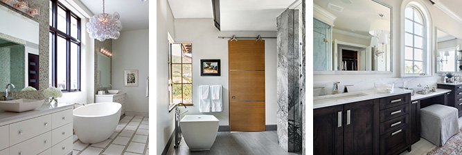 Various high-end bathroom designs in Vail, Colorado