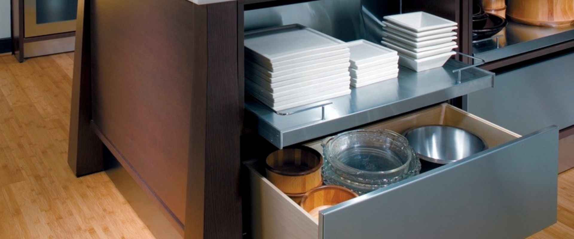 cabinet storage for containers