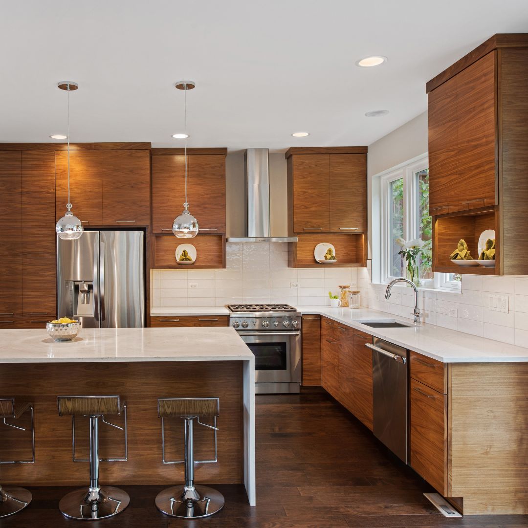 luxury kitchen with wooden cabinetry
