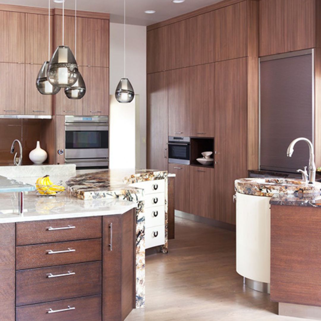 kitchen with custom cabinets