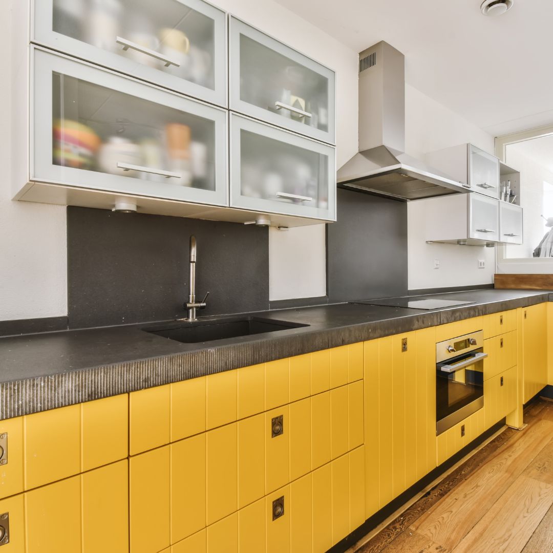 yellow modern kitchen design